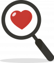 heart magnifying glass